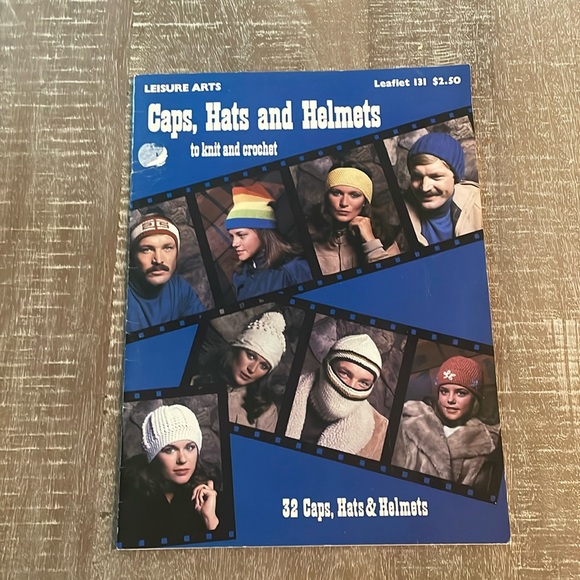 Vintage Leisure Arts Caps, Hats and Helmets to Knit & Crochet, Leaflet 131 - Picture 1 of 7